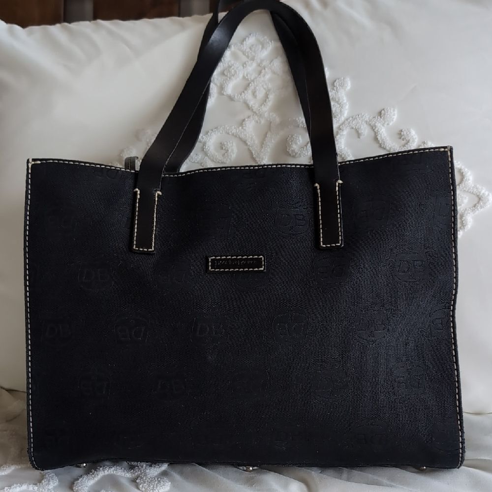 Dooney & Bourke ♣️ Black Canvas/ Leather Tote-Satchel